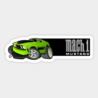 Mach 1 Green with Black Stripe Sticker